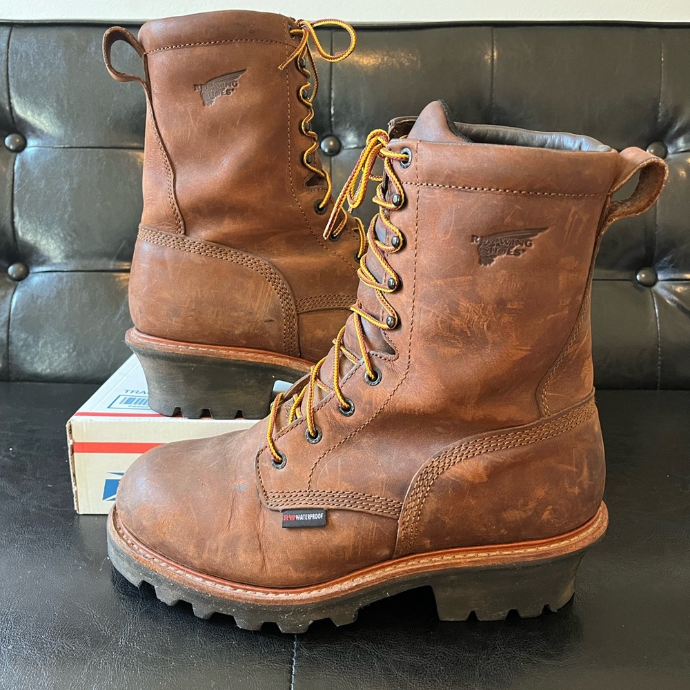 Red Wing 616 LoggerMax 9”‎ Waterproof Soft Toe Boots Men’s Sz 9